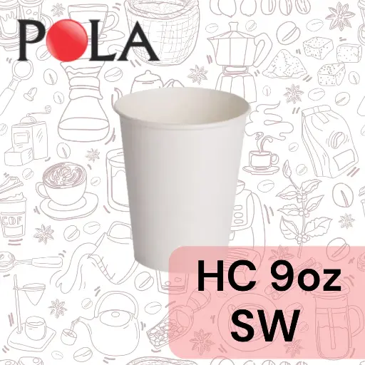 [PPJ.HCSW9] POLA Paper Hot Cup Single Wall 9oz 270ml Putih Pak(50)