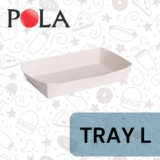 [PPJ.WTL] POLA Paper Tray Large uk 184x114x37mm Putih Pak(100)